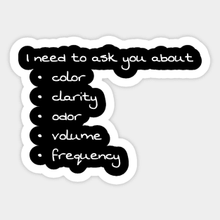 Urologist most important questions Sticker